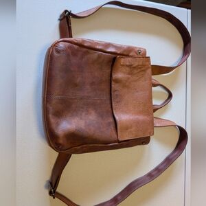 American Leather Co. Brown Leather Backpack With Adjustable Straps